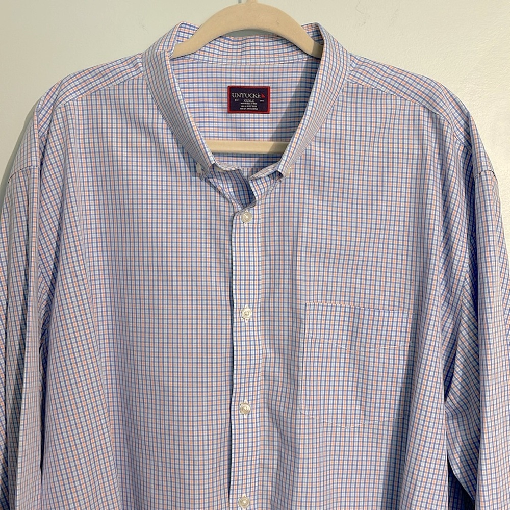 Untuckit Checked Print Button Down Shirt Men’s Xx… - image 5